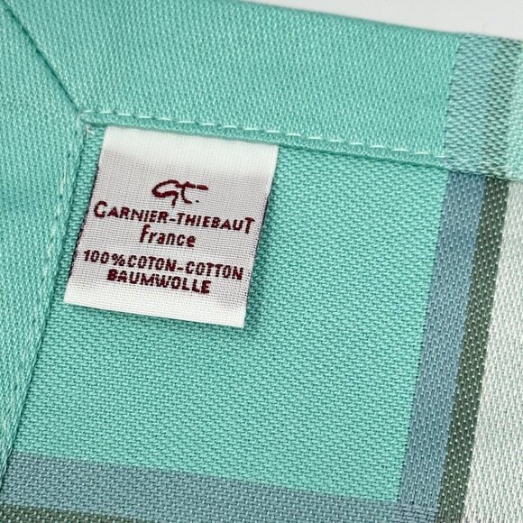Garnier-Thiebaut Napkins Celadon Cotton 21 x 21 Inch Jardin Ala Francaise Set 4 - Picture 7 of 8